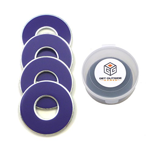 Get Outside Games 4 VVashers - Washer Toss/Washer Game Washers (Purple, 4 VVashers with Container) - Thumbnail 2