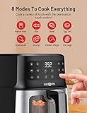 Air Fryer, PARIS RHÔNE 5.3 Quart with Viewing Window, 8-in-1 Toaster Oven Cooker with One Touch Control, Kitchen Appliance, Non-Stick & Dishwasher-Safe Basket & Detachable Tray, Black (PE-AF014)