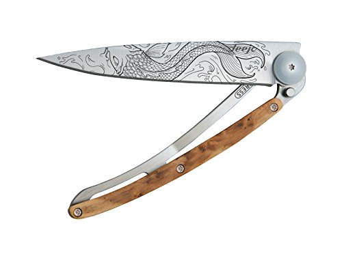 Deejo Taschenmesser TATTOO FISCH, Stahl AISI 420,...