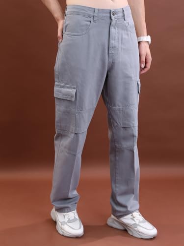 Image of Highlander Men's Regular Fit Cargo Pocket Jeans | Clean Look | Cotton Comfort | Utility Style