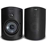 Polk Audio Atrium 6 Outdoor Speakers with Bass Reflex Enclosure, All-Weather Durability, Broad Sound Coverage, Speed-Lock Mounting System, Pair, Black