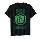 Marvel Hulk Smash Fist Circle Logo Green Stone Poster T-Shirt