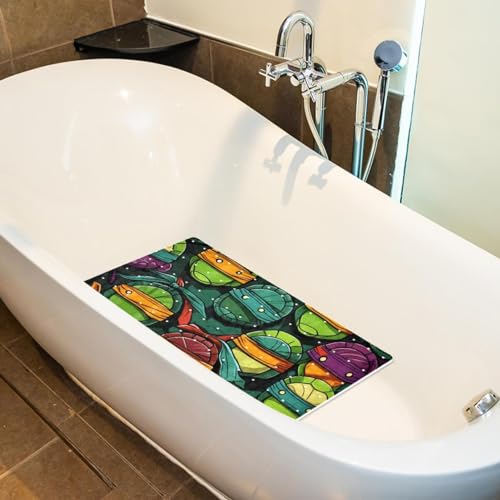 Tapis de bain tortue absorbant eau séchage rapide et trous de drainage