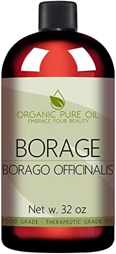 OPO Borage Seed Oil - 32 oz - 100% Pure Unrefined Non GMO, High GLA, Bulk Natural Carrier Oil Moisturizer for Skin Hair Nails Body Soaps DIY & More - Liquid Borago Virgin Vegan Premium Grade A
