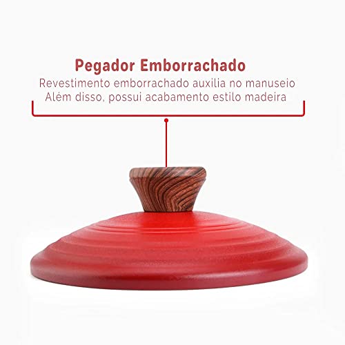 Caçarola Antiaderente de Aluminio Ceramico com Tampa 22CM