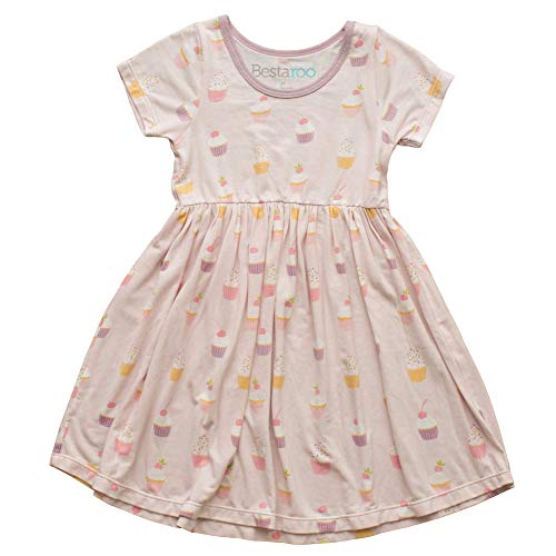 BESTAROO Short Sleeve Pink Cupcake Dress 2T