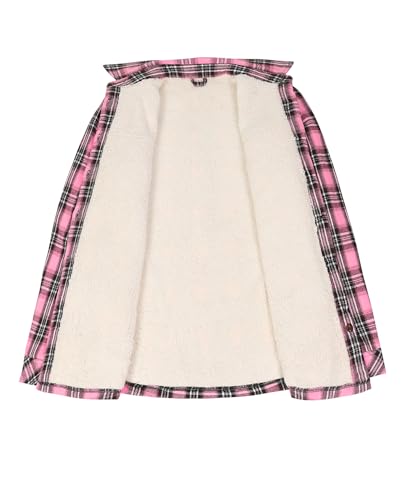 ZENTHACE Womens Sherpa Fleece Lined Flannel Jacket Button Down Plaid Flannel Shirt Jacket(All Sherpa Lining)3