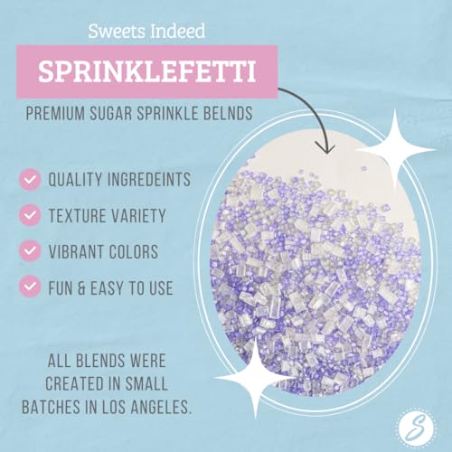 Image of Sweets Indeed Sprinkles, Edible Sprinkle Sugar Mix, Perfect for Cake Decorations, Baking, Ice Cream, Cookies, Cupcake Topper, 5.11 ounces (Lavender)