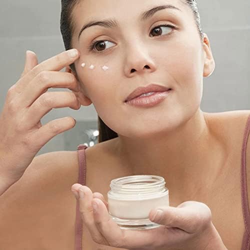 15 Pack, 1 oz 30ml Frosted Glass Jars with Silver Lids & Inner Liners, Empty Matte Clear Round Refillable Cosmetic Containers Travel Jars for Cosmetics, Body Butter,Scrubs,Face Cream Lotion and More