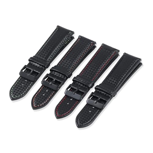 Bracelet montre interchangeable à libération rapide en cuir bovin carbone - 2