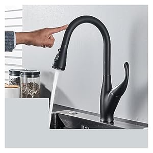 Matte Black Touch Sensor Kitchen Faucets Sensitive Smart Touch Control Faucet Mixer Tap Touch Control Smart Kitchen Sink Taps (Color : Sensor-Matte Black)
