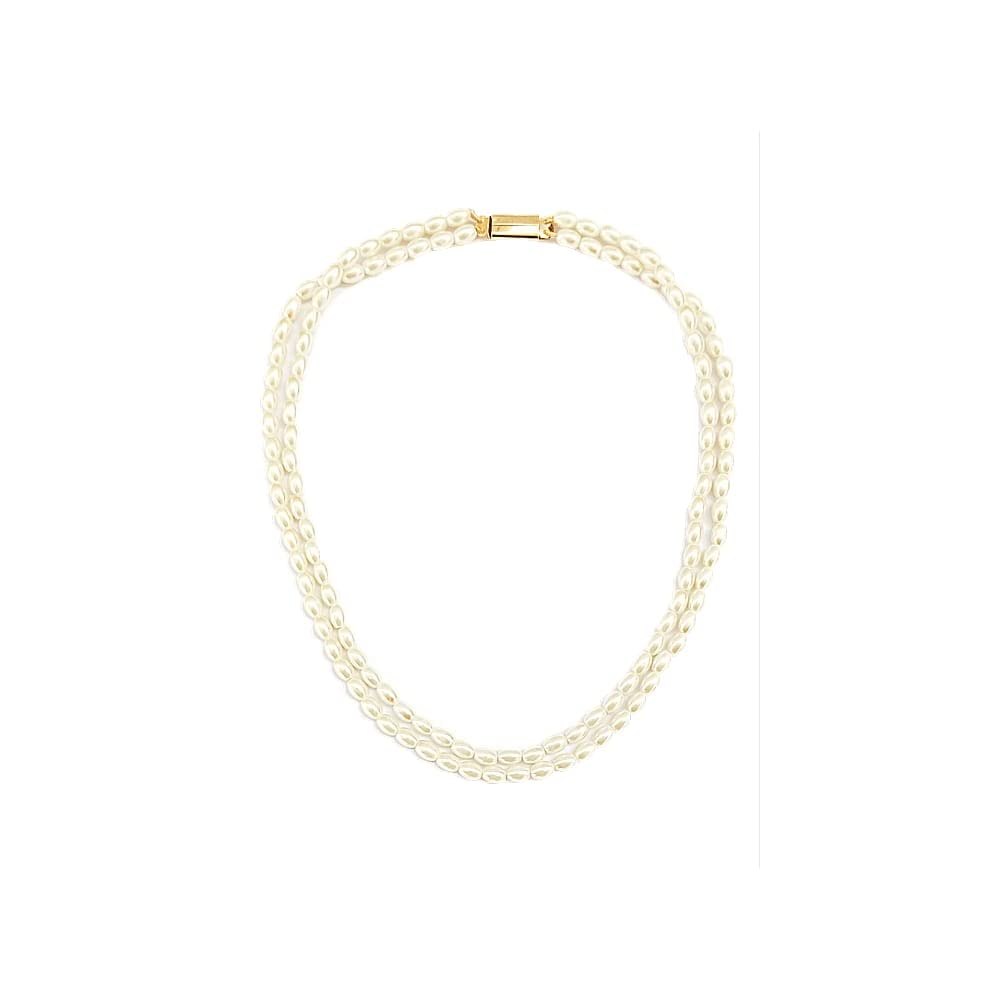 MAHEK PEARLS Double Line Rice Pearl White Necklace For Women PRL2 (B09QR8YMNC) Amazon Price History, Amazon Price Tracker