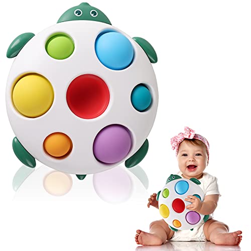 Image of Baby Flipping Busy Board Toys, Early Educational Silicone Sensory Fidget Toy for Toddler 1-3, One Year Old Girls Boys 6-12 Months (Turtle)