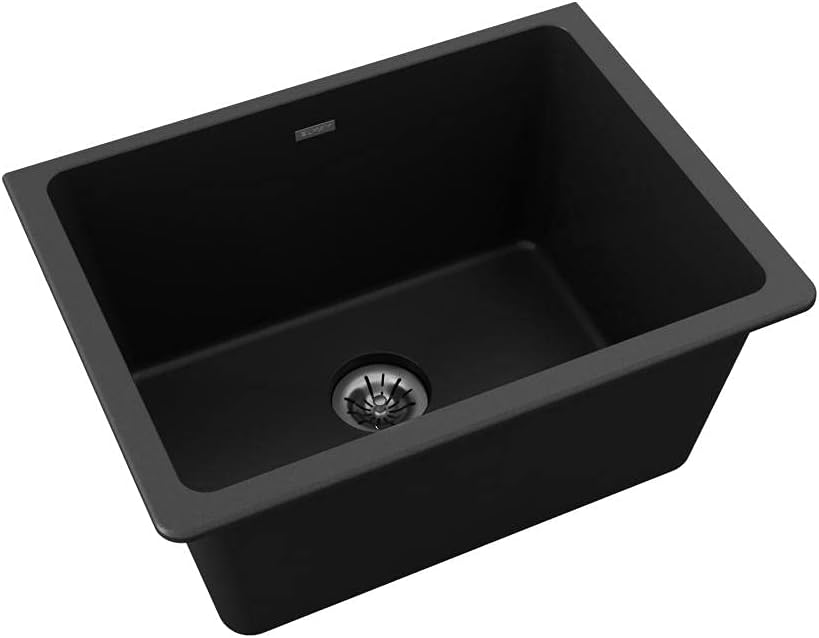 Elkay Quartz Classic ELGU251912PDBK0 Undermount Laundry Sink with Perfect Drain, Black