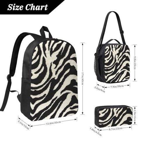 Mochila escolar de cebra EdWal de 3 piezas para organizar libros almuerzo y estuche 4