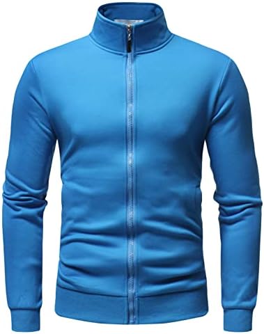 Men's Stand Collar Sweatshirt Full Zip Long Sleeve Turtleneck