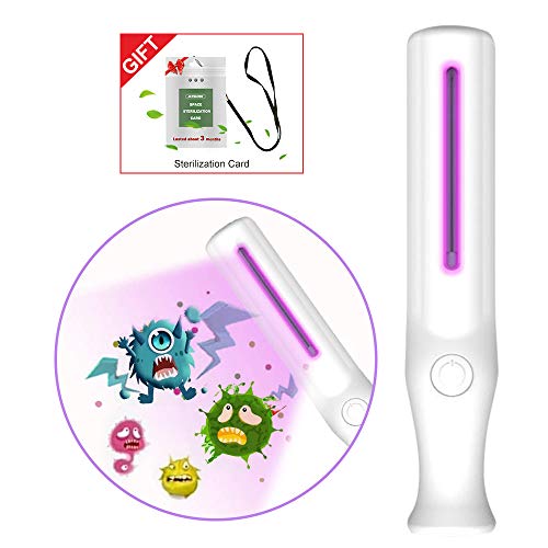Preisvergleich Produktbild UV Desinfektion Lampe, Bluelliant Tragbares UVC Desinfektions Licht, Handheld Ultraviolettes keimtötendes Licht, UVC Sterilisations Lampe zur Haushalts Desinfektion(Mit Sterilisation Karte)