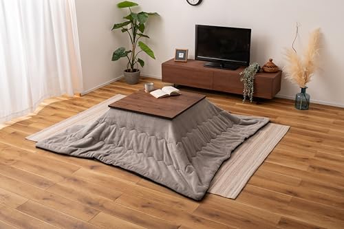 PaletteLife Kotatsu Comforter 79" x 79" (200x200cm), Reversible Herringbone Heated Table Blanket, Lightweight Brushed Polyester Futon Duvet, Cozy Japanese Floor Bedding, Scandinavian Style, Navy by パレットライフ - Image 3