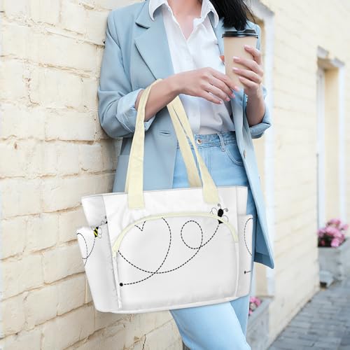 Sac à main abeille pour femme, le cabas matelassé idéal pour le travail et le sport