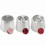 boquillas 3 boquillas rusas extragrandes de acero inoxidable for decoración de flores, ideales for decorar galletas, pasteles, cremas, ramos de flores y mucho más. manga pastelera