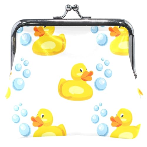 Monedero y bolsillos personalizados en forma de pato blanco para mujer con cierre para monedas, lindo pato blanco, clásico, Lindo pato blanco, Clásico