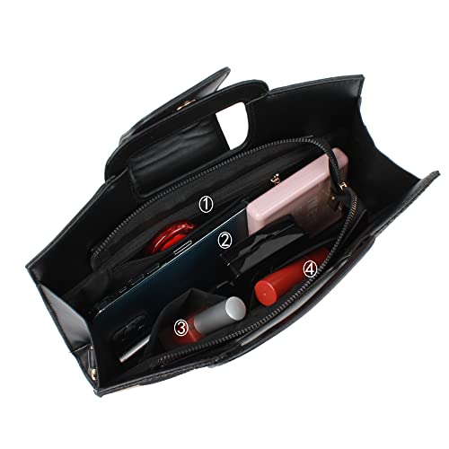 Image of ZLMBAGUS Women Vintage Flap Tote Top Handle Satchel Handbags PU Leather Clutch Purse Shoulder Bag