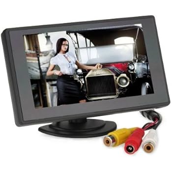 BW 4.3'' Color TFT Car Monitor Support 480 x 272 Resolution and Car Rear-view Mirror System Monitor, Mini Monitor for Car/Automobile