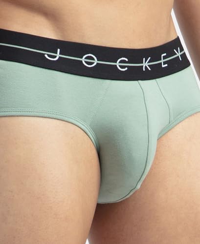 Image of Jockey NY15 Men Super Combed Cotton Elastane Stretch Solid Brief with Ultrasoft Waistband