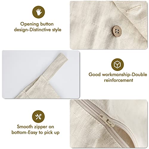 Gyihoong Linen Hanging Laundry Bag, 100% Linen Over The Door Laundry Hamper With Buttons And Zipper, Space Saving Door Hampers For Laundry Dirty Clothes Home Travel, Linen #TOP2