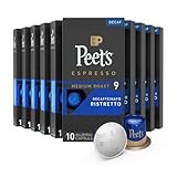 Picture of Peet's Coffee, Medium Roast Decaf Espresso Capsules, Compatible with Nespresso Original Machine - Decaf Ristretto Intensity 10, 100 Count (10 Boxes of 10 Espresso Capsules)