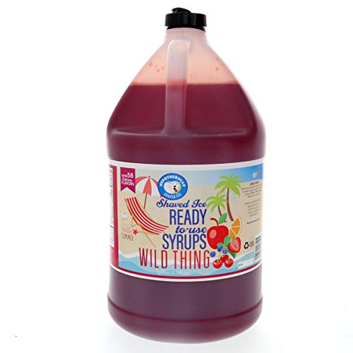 Hypothermias Wild Thing Ready to Use Gallon (128 Fl. Oz) Hawaiian Snow Cone Flavors Syrup - Shaved Ice, 100% Pure Cane Sugar