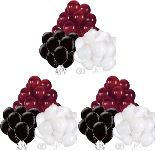 Image of Graduation Decorations Maroon Black 2026 /Burgundy Black Graduation Party Decorations /30Pcs Burgundy White Balloons /Maroon Party Decor Birthday Wedding (Pack of 3)