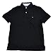 Tommy Hilfiger Mens Custom Fit Interlock Polo Shirt (Black, Large)