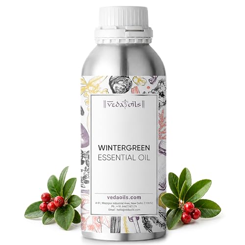 Image of VedaOils Wintergreen (Gaultheria) Essential Oil 100ml | 100% Pure & Natural Oil for Aromatherapy, Massage Blends & Home Fragrance | Ideal for Diffusers & DIY Personal Care