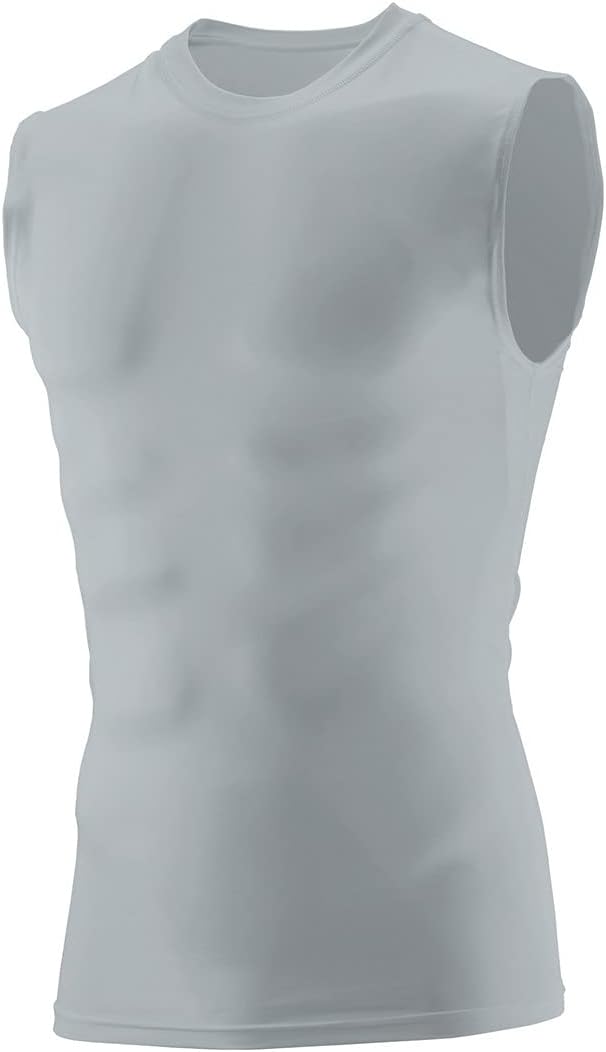 2602A-Silver-3X Hyperform Compression Sleeveless Shirt, Silver - 3X