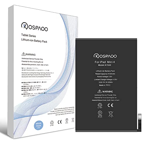 KOSPAOO for iPad mini4 �o�b�e���[ ��4���� �݊� A1546�d�r �e��5124mAh PSE�F�؁yNo Tool�z | �Ή��@��FA1538/A1550