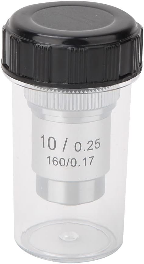 195 Achromatic Objective Lens Compatible with Biological Microscopes, All Steel Material with Standard RMS 20.2 mm Interface, Magnification Options Including 4X 10X 20X 40X 60X (10X)