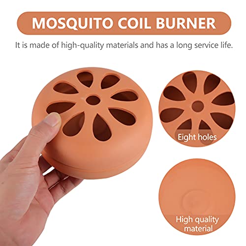 Besportble Resin Burner Portable Mosquito Coil Holder Charcoal Burner Terracotta Incense Holder Incense Burner Disc Coil Ash Catcher Mosquito Box For Patio Deck Camping Hiking 2Pcs #TOP7