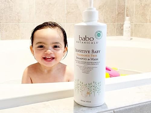 Babo Botanicals Sensitive Baby Fragrance-Free 2-In-1 Shampoo & Wash - With Natural Oat Protein, Shea & Cocoa Butter - Ewg Verified & Hypoallergenic - 32 Fl. Oz. #TOP6