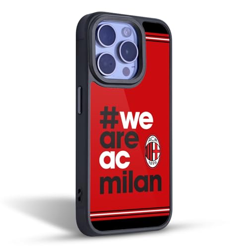 Coque AC Milan iPhone 16 Pro Max rayures crête idéale pour les jours de match