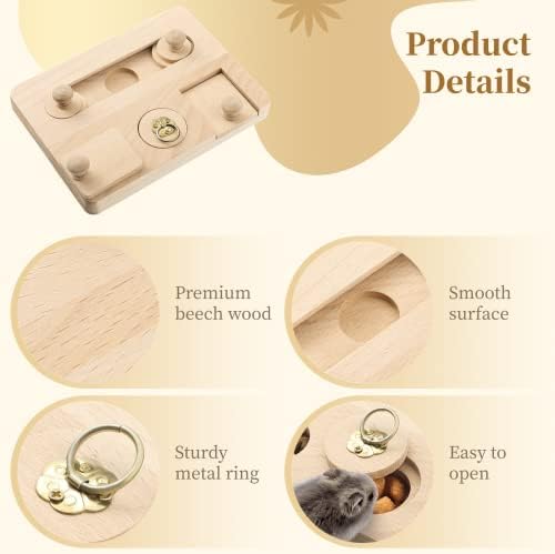 Guinea Pig Foraging Toys: 6 in 1 Hamster Wooden Interactive Enrichment Toys Treat Dispenser for Small Animal Funny Toys for Guinea Pigs, Chinchillas, Hamsters, Rats and Gerbils