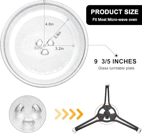 Image of High-Quality Heat-Resistant Microwave Oven Glass Turntable Coupler Tray 9.6 Inch | Replacement Rotating Glass Tray Plate | | Compatible with Haier Microwave Oven (9.6 Inch HIL2001MFPH 20L)