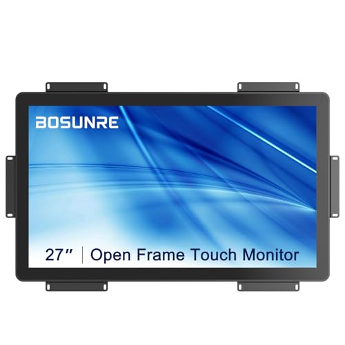 Bosunre Industrial Touch Display, 27 Inch FHD Capacitive Open Frame Touch Display, Large Touch Monitor with HD-MI VGA Ports for Retail Self-Service