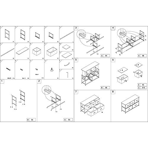 Azl1 Life Concept Extra Wide Dresser Storage Tower With Sturdy Steel Frame, 5 Drawers Of Easy-Pull Fabric Bins, Organizer Unit For Bedroom, Hallway, Entryway, Dark Grey #TOP6
