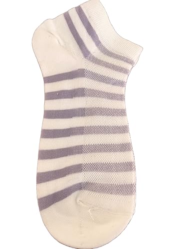 Image of Women's Ankle Socks with Cute Patterns, Combed Cotton, 10 Pairs