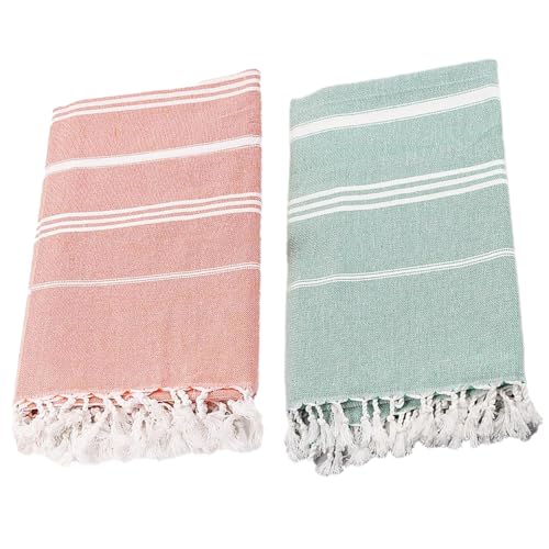 Serviette de plage turque de qualité supérieure avec glands et rayures douces - 7