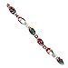 Fiona SUP-11-3 7-Inch Beads Strand, Snow Man Christmas Tree and Ginger Bread Man Painted on Red Glass Beads