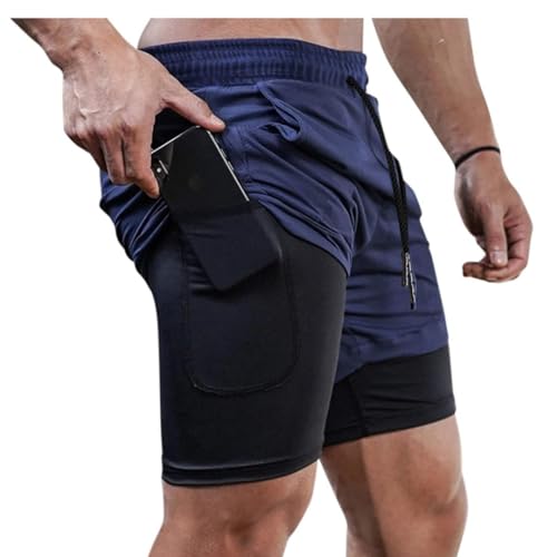 SHORTS 2 EM 1, BERMUDA DUPLA, CALÇÃO DE ACADEMIA FITNES, PARA TREINOS INTENSOS E SECAGEM RAPIDA (GG,