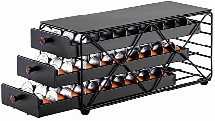 ZCDCP Coffee Pod Holder Drawer Storage, Compatible with Nespresso Originaline pod, Office Kitchen Counter Organizer (90 pods-3tiers)