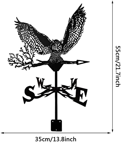 Bturyt Owl Weathervanes Deluxe Durable Hollow Out Weather Vane Weathervane With Animal Ornament For Garden Yard Outdoor Lawns Easy Install #TOP1